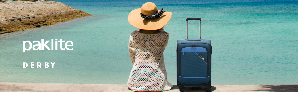 Paklite Чемодан ручної поклажі на 4 колесах, 55 см, 41 літр, блакитний, з TSA замком та функцією розширення