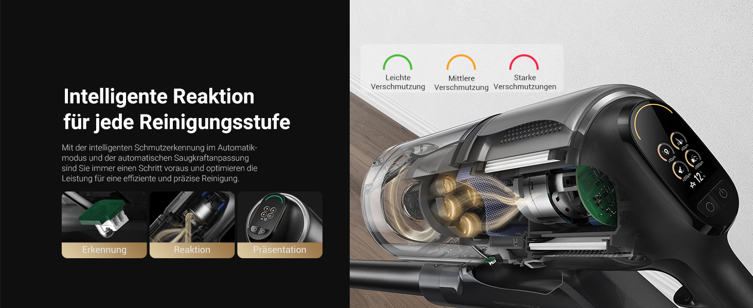 Dreame Z30 - Бездротовий пилосос з потужністю 190AW, 90 хвилин роботи, детекцією бруду, LED-дисплеєм та синім LED-підсвічуванням. Ідеально для прибирання дому, видалення шерсті тварин та килимів.