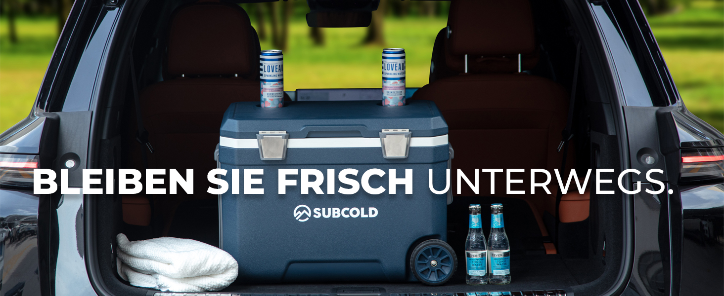 Subcold MOBI Rollkühlbox 45L: Ізольована сумка-холодильник на колесах для подорожей, авто, кемпінгу. PU-ізоляція, блакитний колір