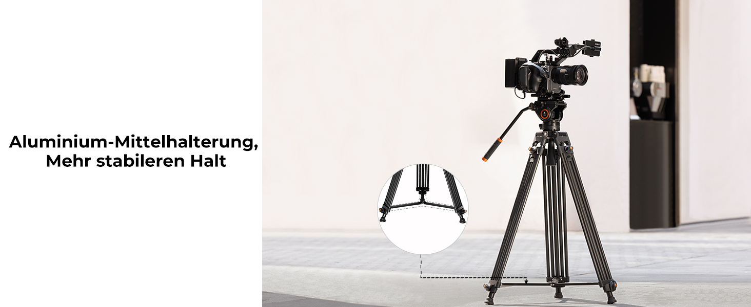 Штатив для камери K&F CONCEPT VA18+ VH081: професійний відеоштатив з поворотним кріпленням, 184 см, для DSLR та відеокамер