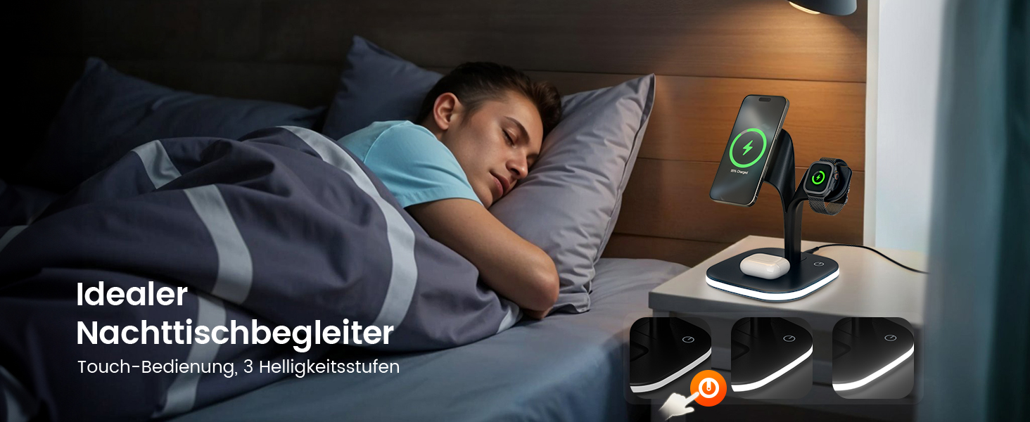 Magsafe Зарядний пристрій 5-в-1 COLSUR для iPhone 17/16/15/14/13/12 Pro Max, Apple Watch 10/9/8/7/6/5/4/SE/2/Ultra, AirPods 4/3/2/Pro - Чорний