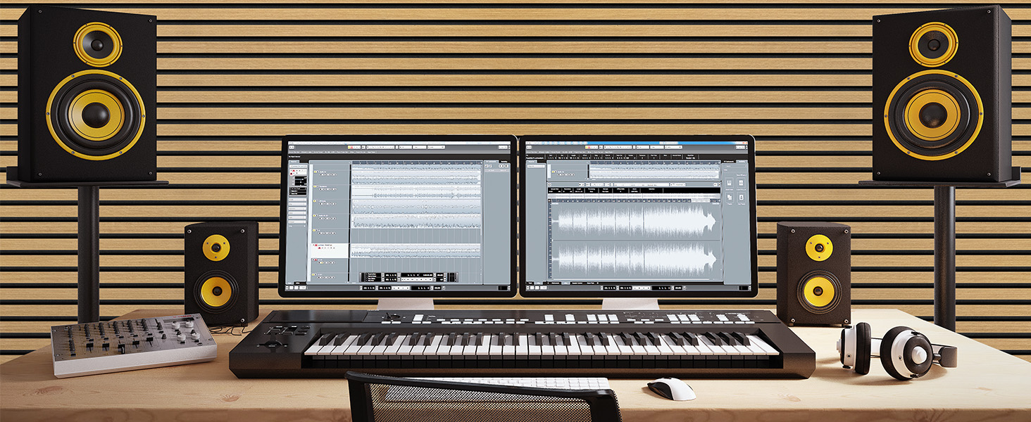 Акустичні панелі TONOR самоклеючі для звукоізоляції, 120x60x1.9 см, шумопоглинаючі панелі для студії, офісу та дому, колір Тик (набір 4 шт)