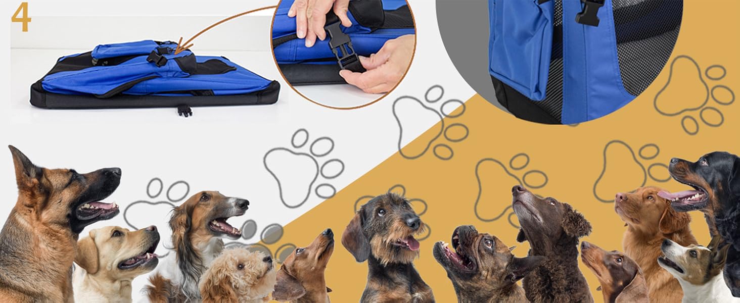 Складана переносна переносна сумка-переноска для собак та котів Petigi (XL, 82x57x58 см, блакитна)