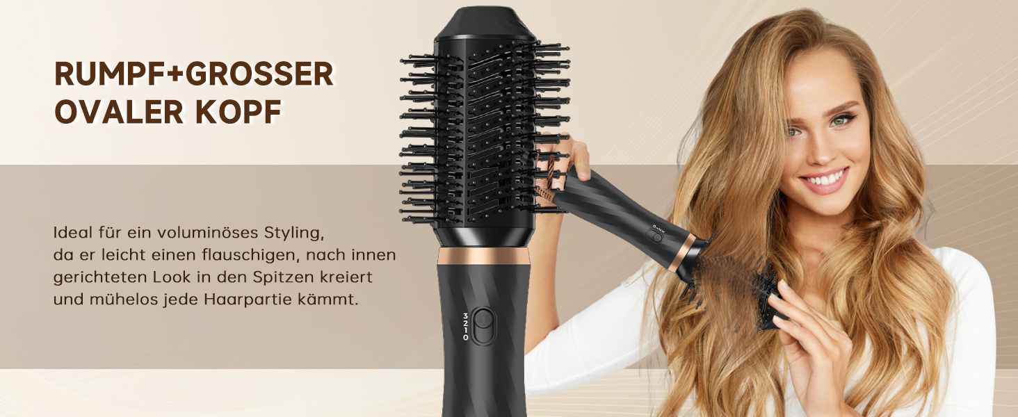 Фен-щітка 6 в 1 для волосся, Airstyler: сушка, укладка, завивка, випрямлення (Чорний)