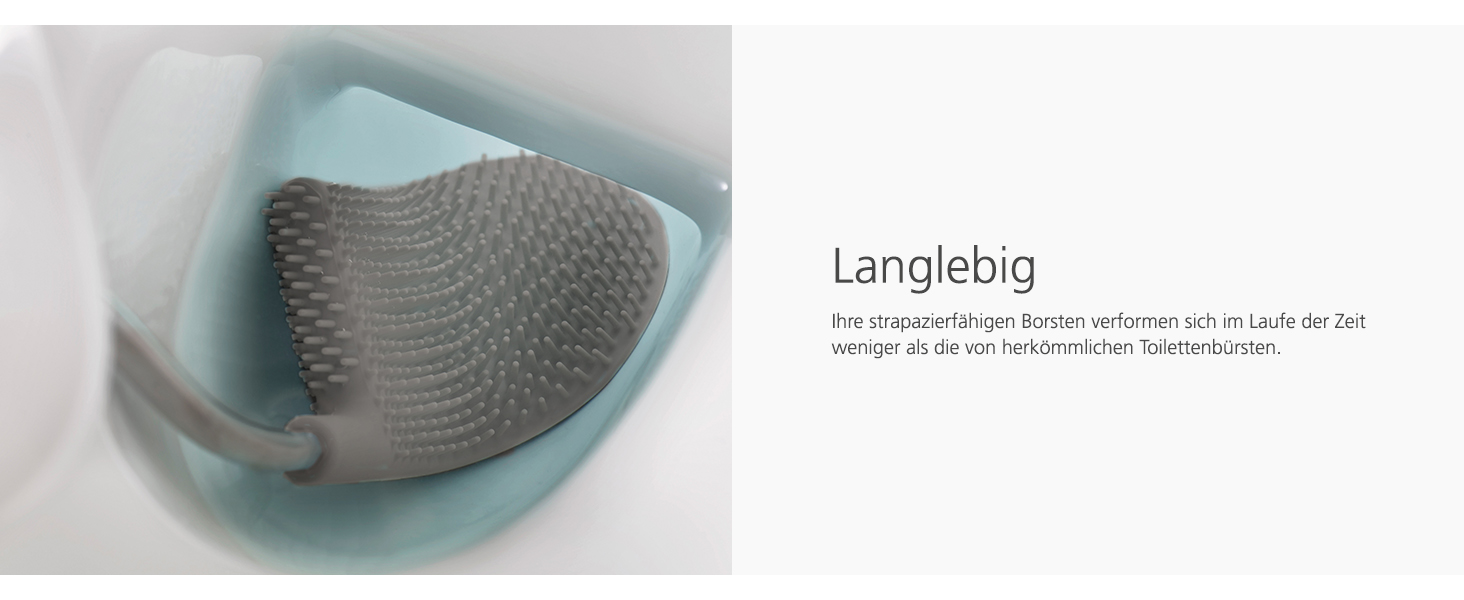 Joseph Joseph Flex Силіконова щітка для унітазу з тримачем, антибактеріальна, сіра/біла, 12,3 x 8,69 x 43,1 см