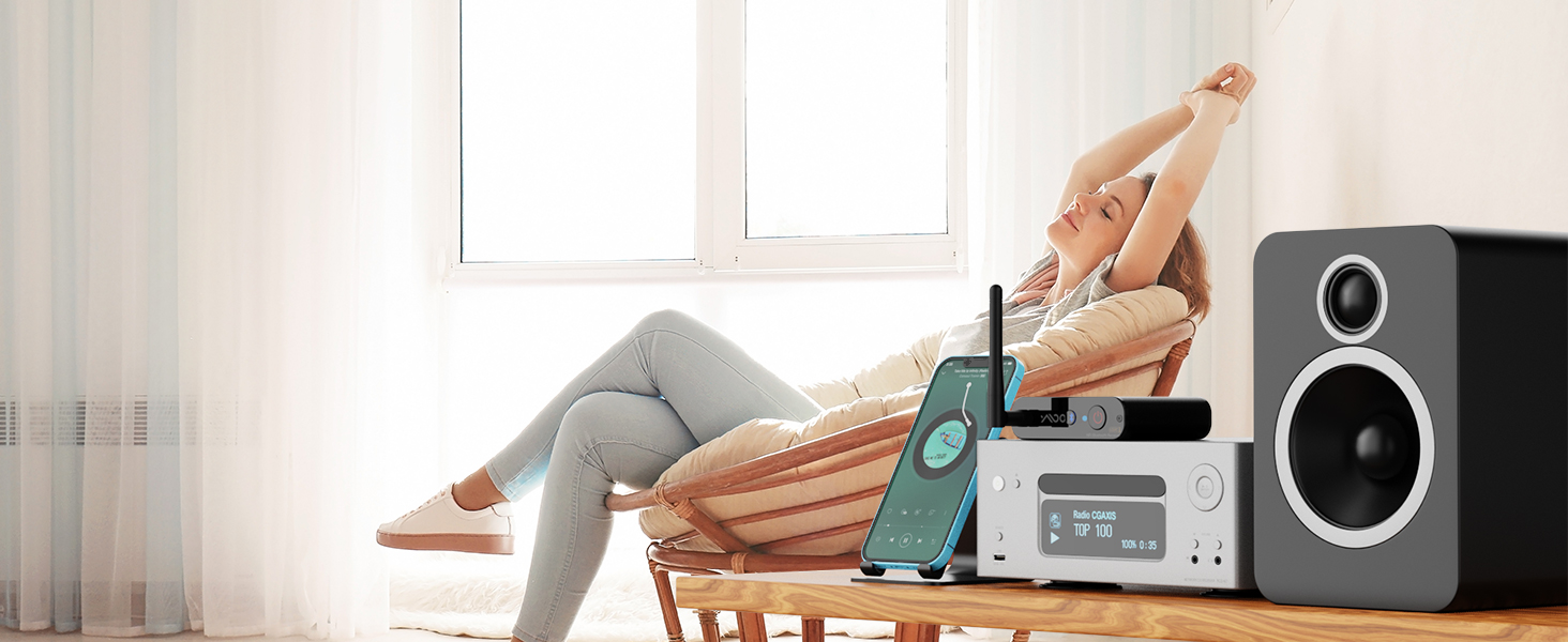 Bluetooth аудіоприймач YMOO з LDAC, ESS DAC-чіпом: оптичний та RCA вихід для стереосистеми