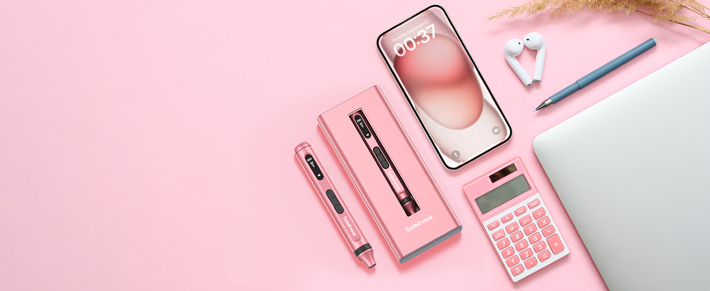 Електричний набір викруток преміум-класу 52 в 1 з 48 магнітними бітами, акумуляторний, для ремонту телефонів, камер, ноутбуків, годинників (Twilight Pink)