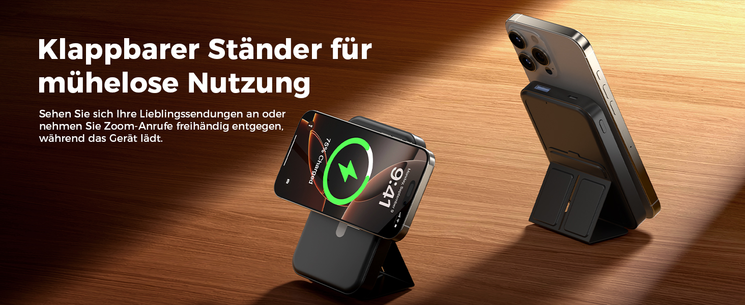 Powerbank MagSafe 10000mAh з PD 22.5W, бездротова зарядка, USB-C, LED-дисплей, чорний