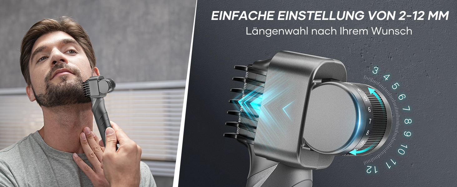 Триммер для тіла Kensen V-подібний чоловічий для гоління інтимної зони. Вологостійкий тілотриммер з насадками для ніг, грудей, пахв та зони бікіні.