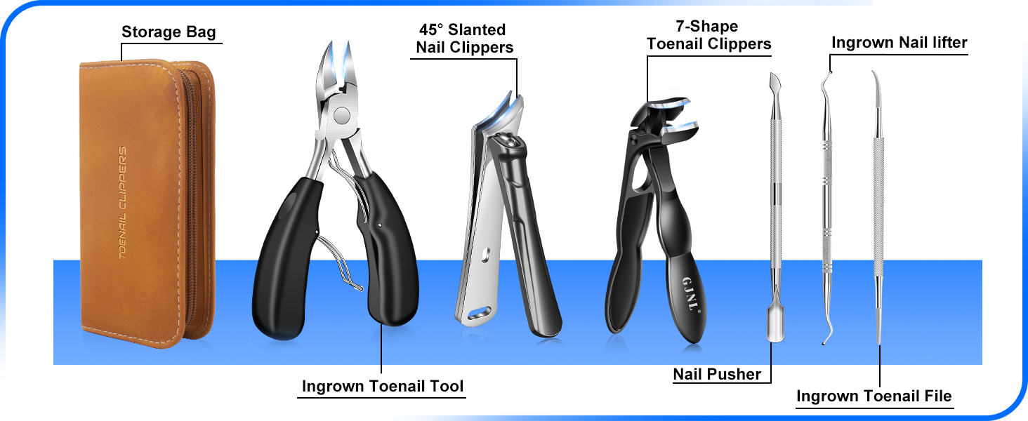 Манікюрний інструмент для товстих нігтів: кусачки для нігтів на ногах з контейнером, професійні кусачки для чоловіків, гострі кусачки для нігтів з довгим руків'ям та нахиленою лезою, срібно-чорно-коричневого кольору