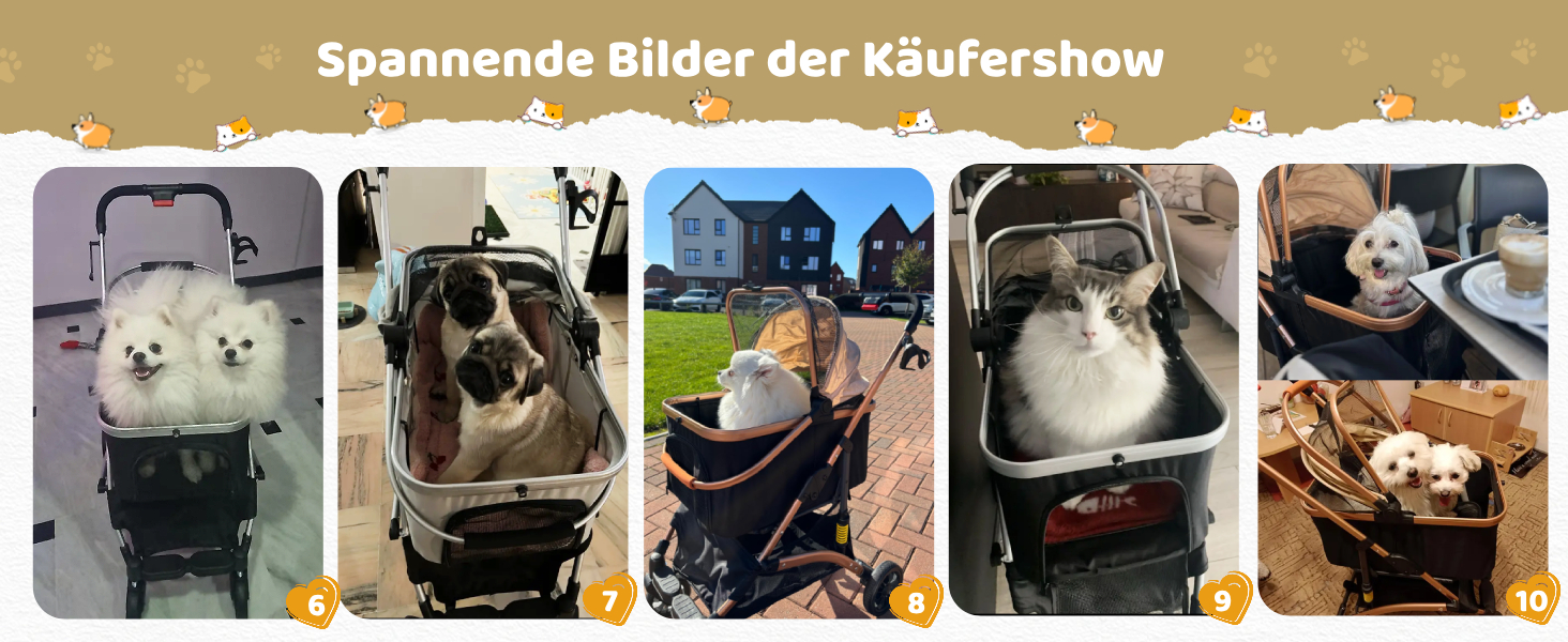 Візок для собак Mamizо 3-в-1: візок, переноска, сумка. До 20 кг, поворотні колеса, кошик, тримач для напоїв, для собак та котів (сріблястий, чорний)