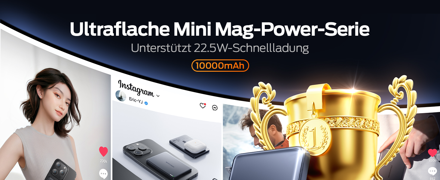 Power Bank MOVESPEED MagSafe 10000mAh Graphite Gray - Бездротовий зарядний пристрій для iPhone