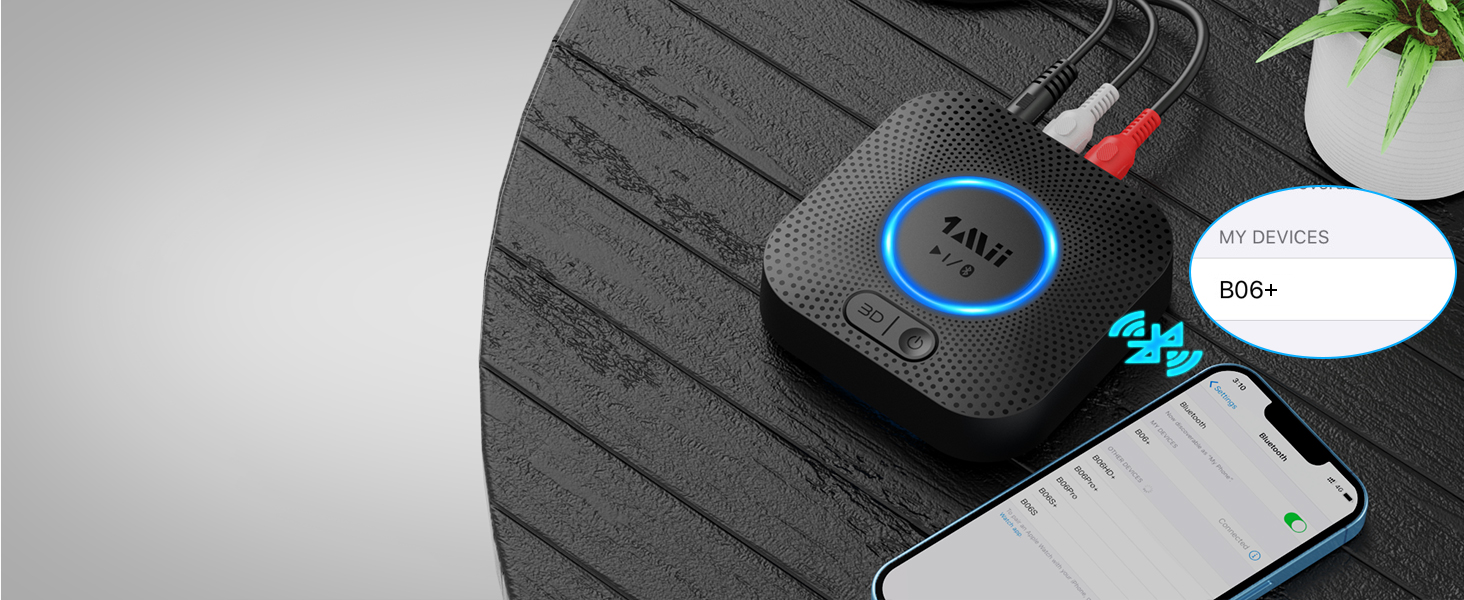 1Mii B06 Plus Bluetooth HiFi Аудіоприймач: Бездротовий адаптер aptX HD aptX-Adaptive Bluetooth 5.3 для стереосистеми, смартфонів та планшетів