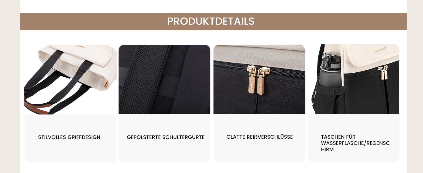 LOVEVOOK Рюкзак для жінок, великий, 15.6 дюймів, рюкзак для ноутбука, шкільний рюкзак для підлітків, водонепроникний, сумка для роботи, сумка-тоут 2 в 1, сумка для вчителя, рюкзак для подорожей, університету, бізнесу, бежевий хакі