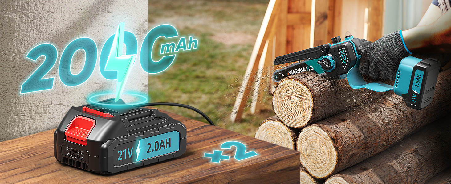 Акумуляторна міні-пила 6 дюймів з безщітковим мотором 1000W, 4000mAh акумулятор, сумісна з Makita 18V, з автополивою, для різання гілок та дерева