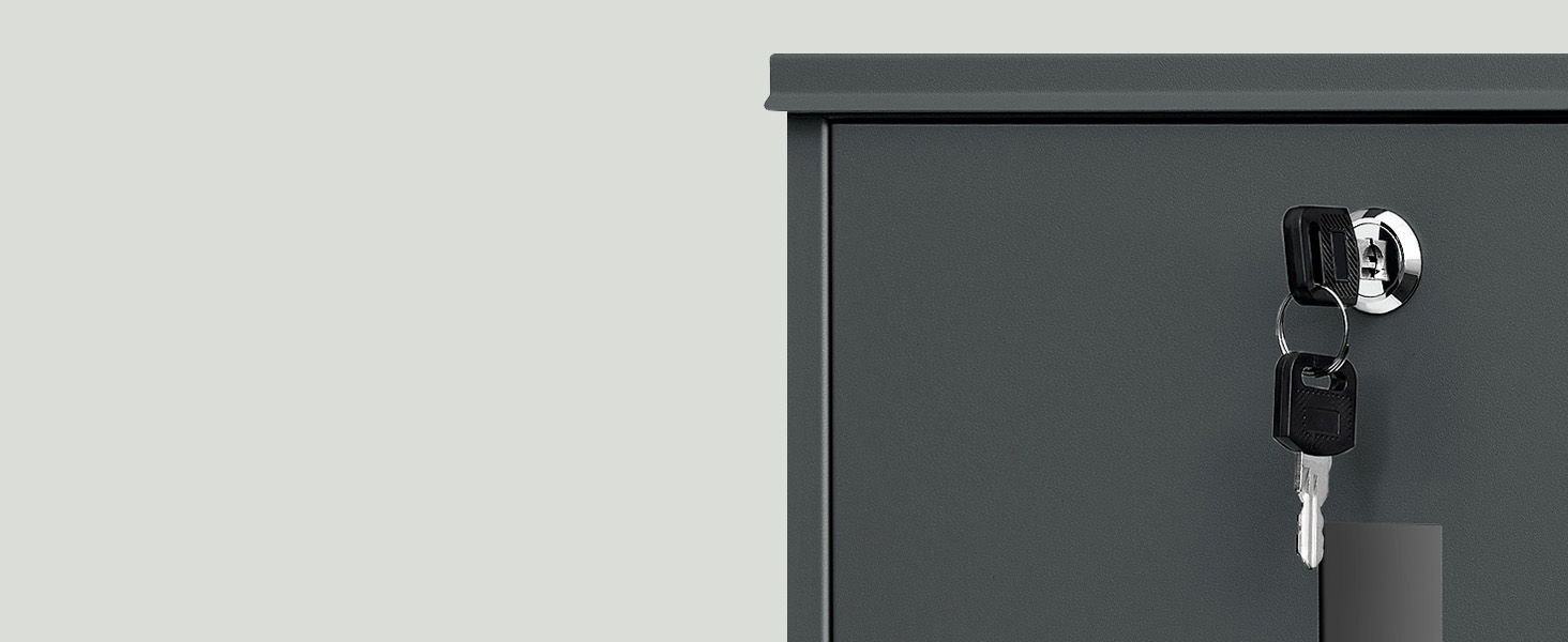 Поштовий ящик WOLTU з газетницею та вікном, замок, табличка для імені, вуличний, антрацит 37x37x10.5 см