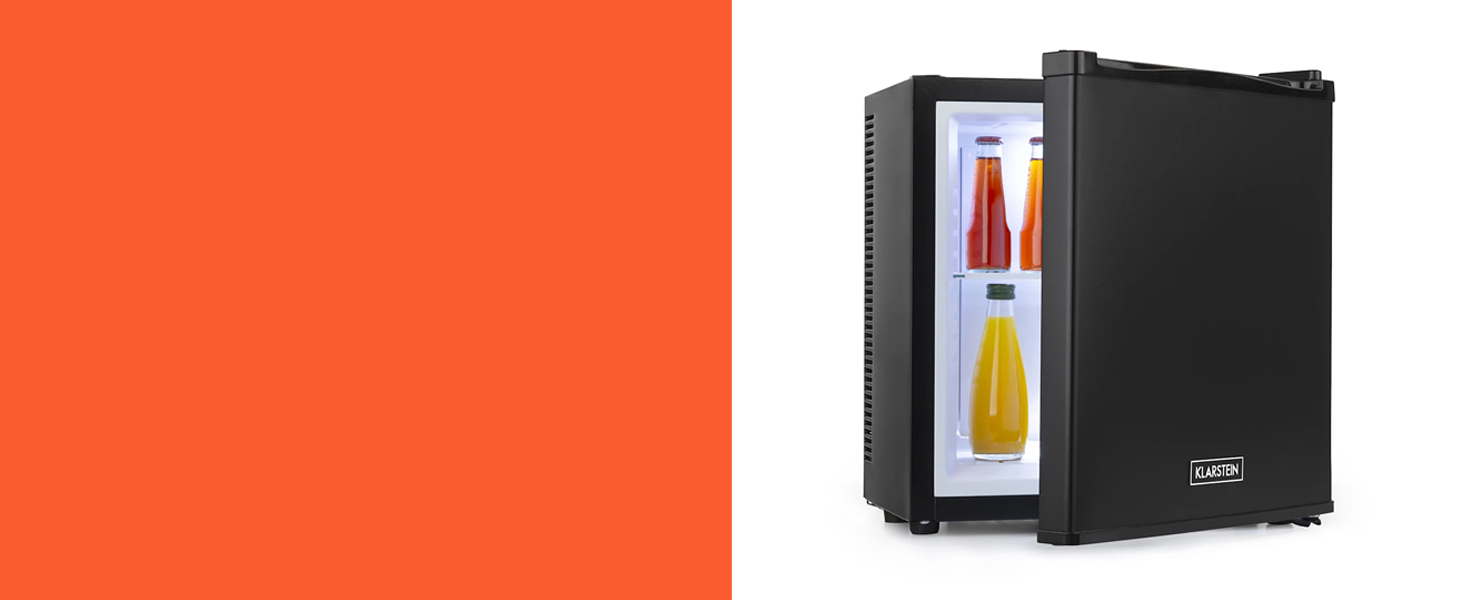 Klarstein Mini холодильник для кімнати, 23L, для напоїв та косметики, міні-бар, тихий, регульована полиця, компактний холодильник для догляду за шкірою 5-15°C, чорний