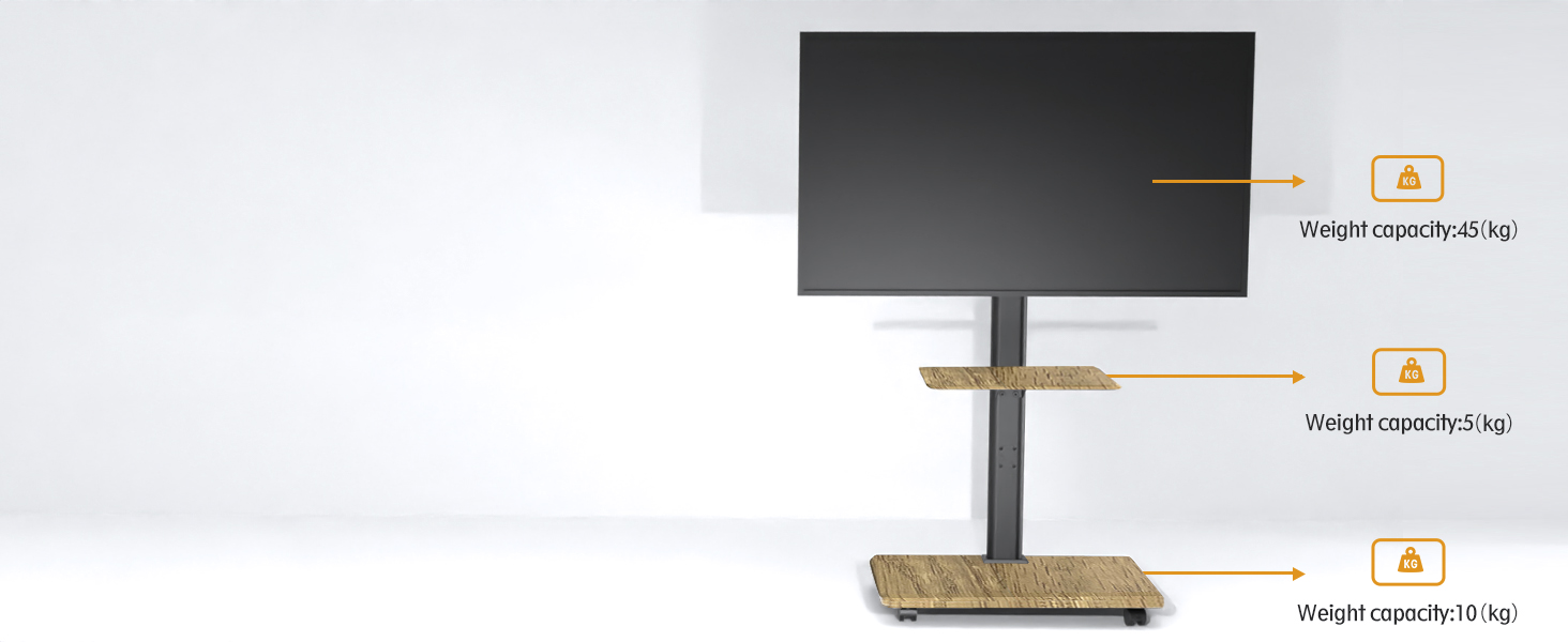 Підставка для телевізора Delphos Mobiler TV Stand - роликова, з дерев'яною основою, для телевізорів 32-70 дюймів, до 45 кг, регульована висота до 130 см, поворотна ±25°, VESA 600x400 (вишня)