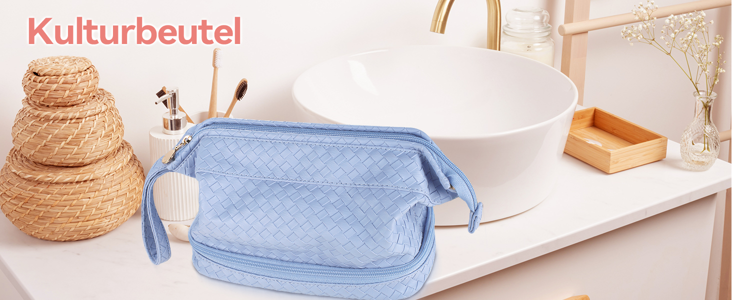 Косметичка для жінок велика водонепроникна з відділенням для пензлів, органайзер для макіяжу, косметичка для подорожей, велика косметичка з пензленицею (B-фіолетовий)