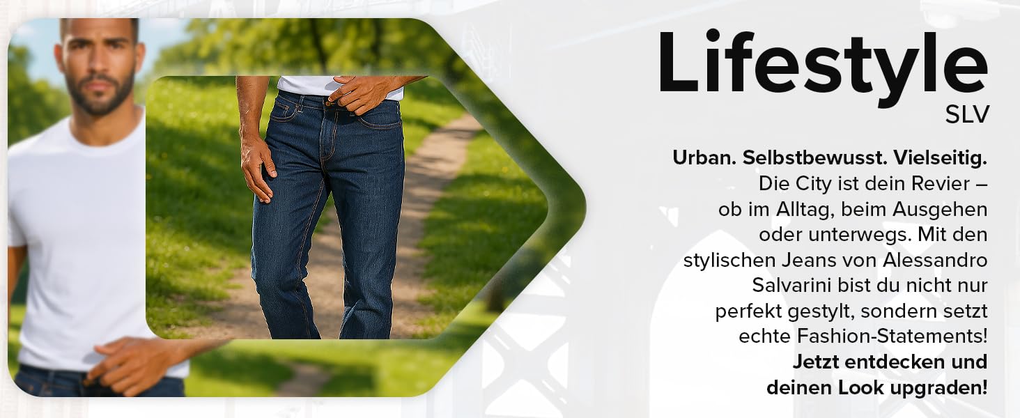 Чоловічі джинси Alessandro Salvarini Comfort Fit прямого крою, середній блакитний, 38W/32L