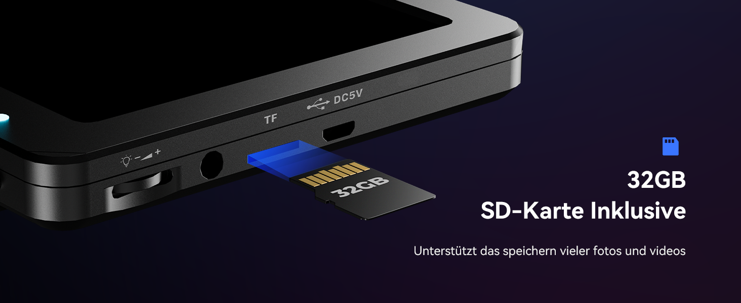 TOMLOV DM9 7' LCD цифровий мікроскоп 1200x, 1080P USB, 12MP, з підсвічуванням LED, для PC/Windows/Mac, 32GB