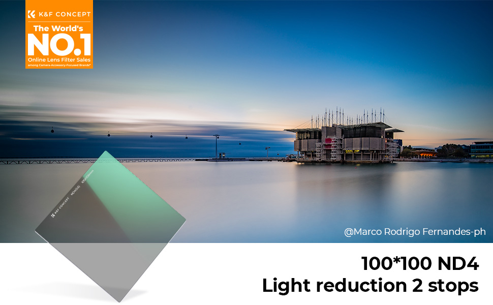 Набір фільтрів K&F Concept Nano-X: квадратний фільтр, адаптерні кільця (8 шт.), ND4