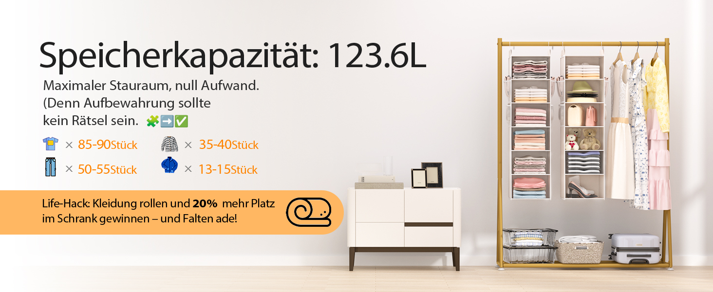 Організатор для шафи Extra tief – 6-ярусний, з 4 кишеньками з сітки, для дому, студентського гуртожитку, кемпінгу, економія місця