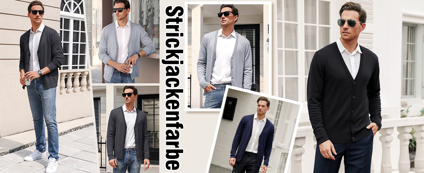 Чоловічий кардиган iClosam з V-подібним вирізом: легкий, стильний, чорний, розмір M