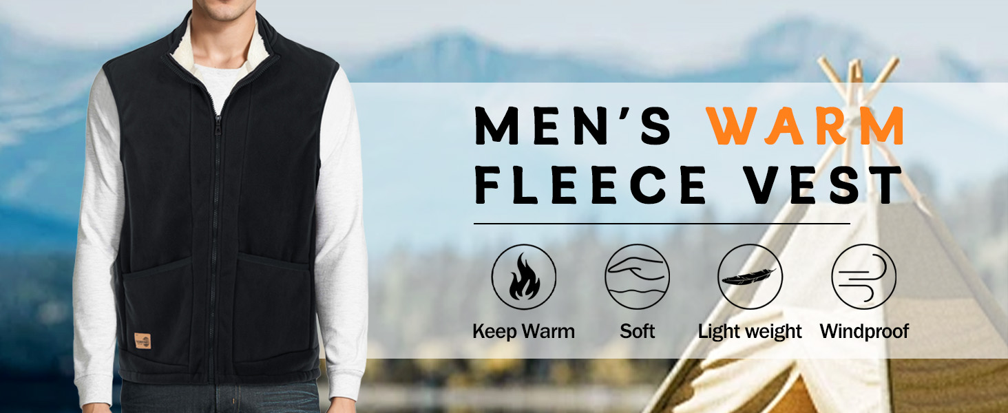 Чоловіча флісова жилетка AIEOE для осені та зими - тепла жилетка з 4 кишенями, стійким коміром, без рукавів - червона, розмір L