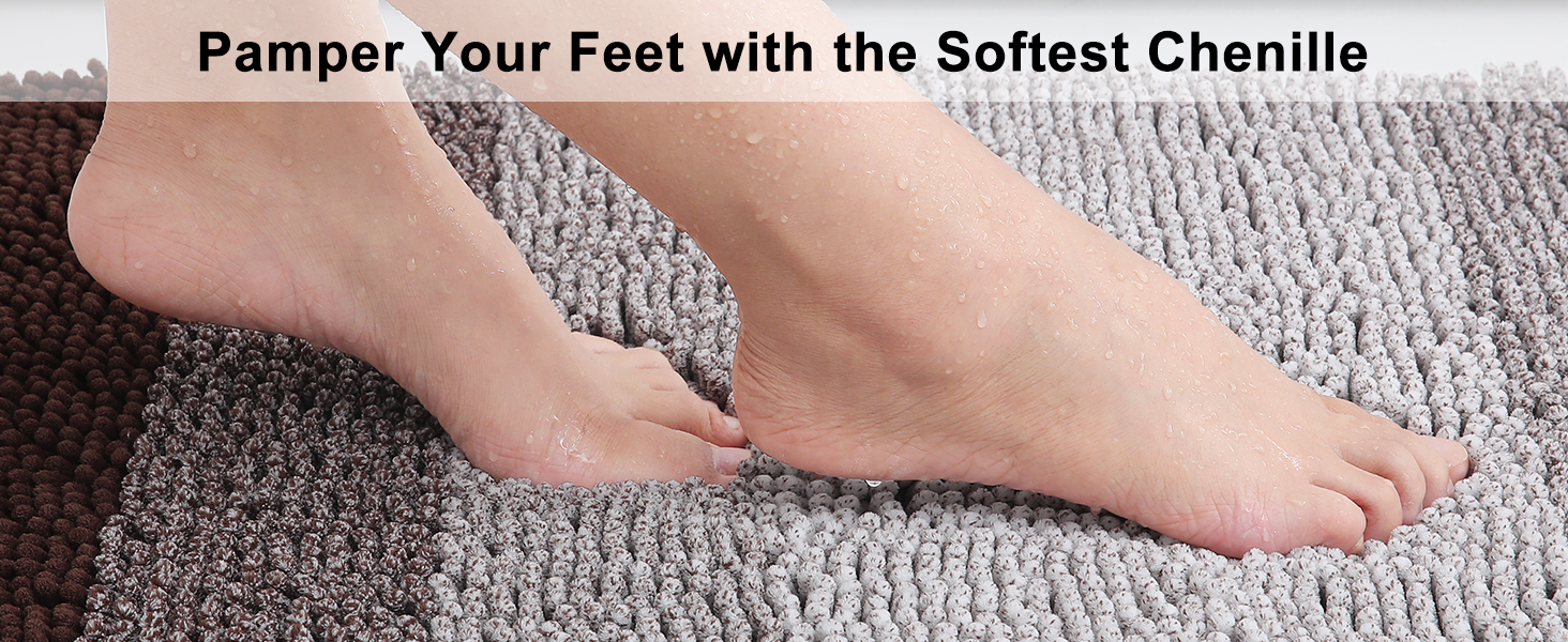 Килимок для ванної кімнати Homaxy з мікрофібри, 40x60 см, коричневий, антиковзаючий, швидковисихаючий