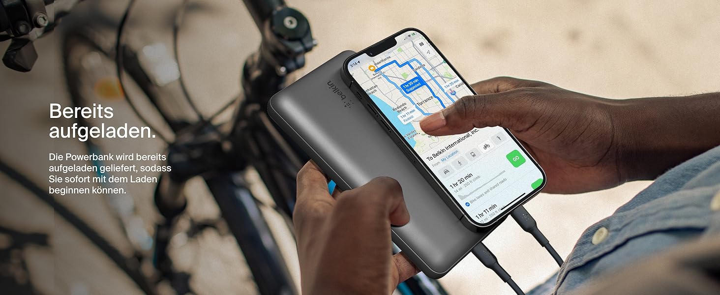 Powerbank Belkin 20000mAh з USB-C та USB-A, 20K, сірий, для iPhone, Galaxy, Pixel, iPad, AirPods