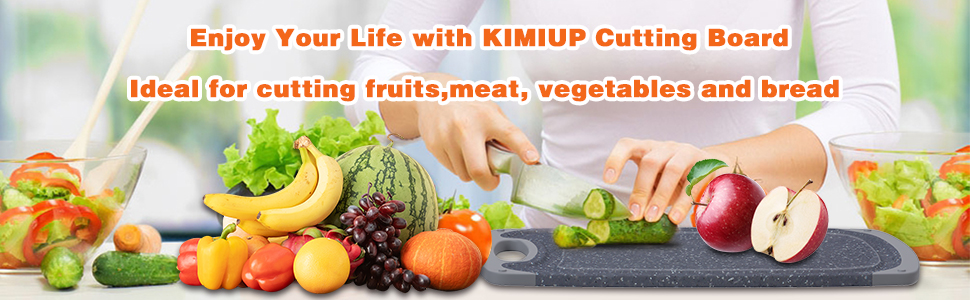 Набір обробних дощок KIMIUP з пластику, 3 шт. з неслизькими ручками, BPA-Free, для кухні, миючі в посудомийній машині