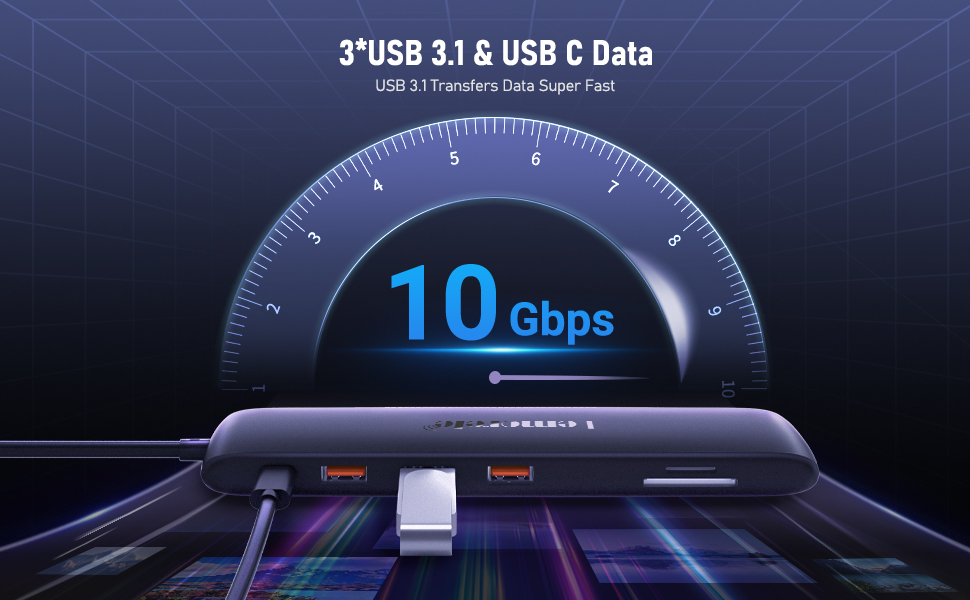 Lemorele Док-станція 12-в-1 з USB-C, 10Gbps, Dual 4K HDMI, VGA, USB 3.1/2.0, 100W PD, SD/TF, Audio для Windows, MacBook, Dell