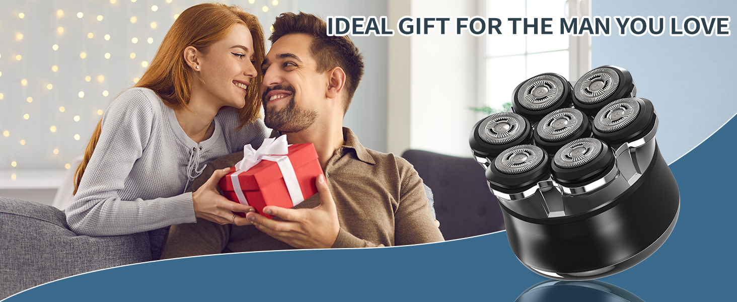 Електричний гоління голови для чоловіків Glatzen, 7D гнучкий знімний гоління, плаваюча головка, водонепроникний для мокрого та сухого використання, гоління з LED-дисплеєм