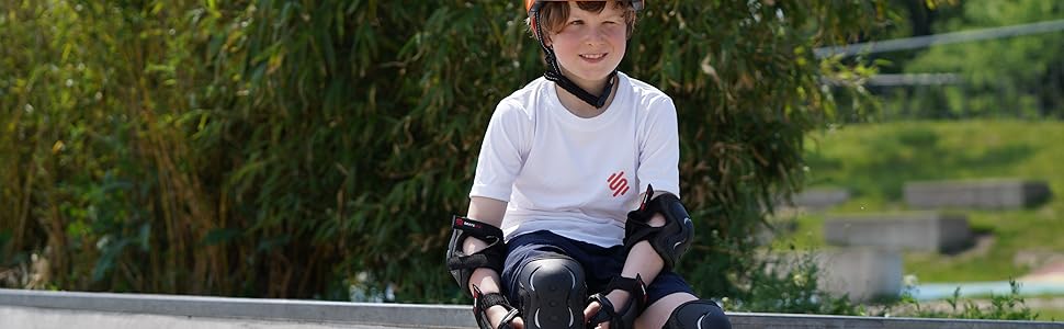 Захисний комплект SKATEWIZ для скейтборду: наколінники, налокітники, захист зап'ясть, розмір M, для підлітків і дорослих, синій, німецький виробник