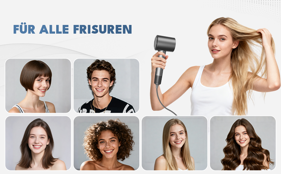 Тріо Хай-Спід Фен - Швидке Сушіння, Тиха Робота, Легкий Дизайн для Дому та Подорожей, Ідеальний для Чоловіків, Жінок та Професіоналів