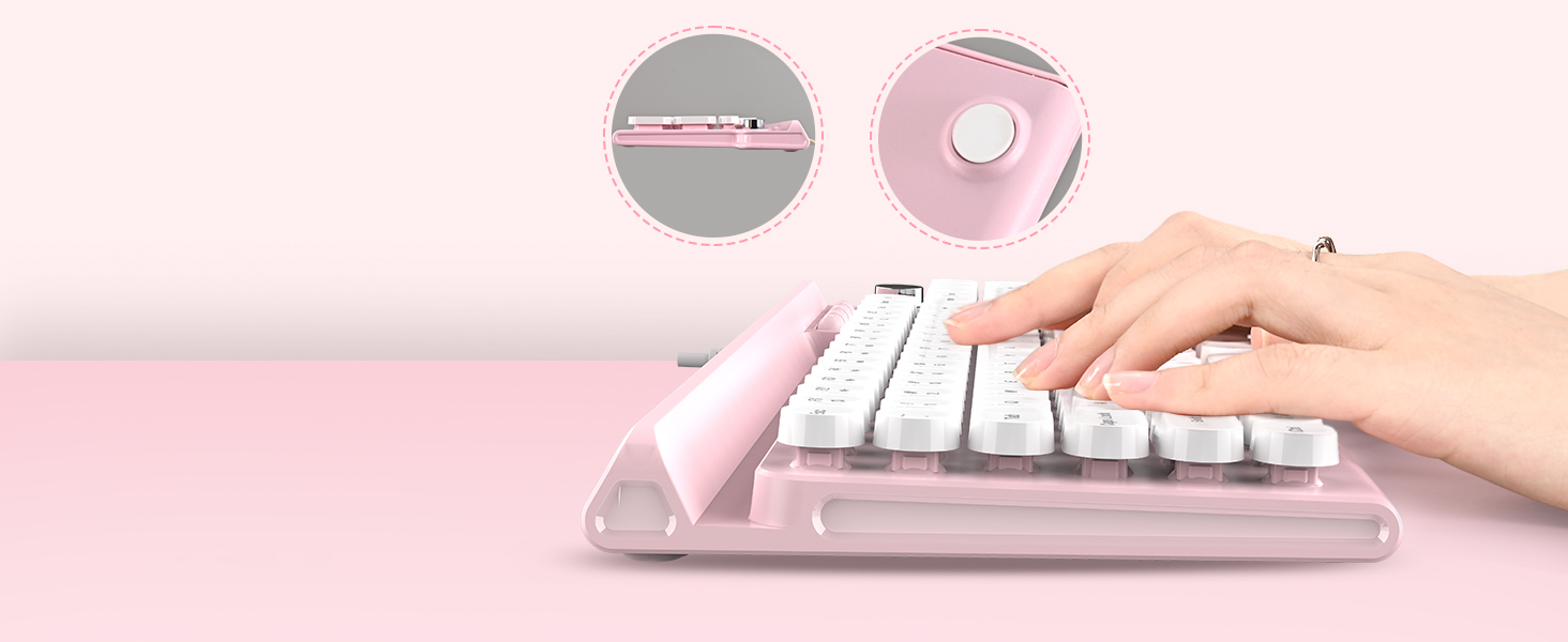 Ігрова клавіатура та миша RaceGT з RGB підсвічуванням, 104 клавіші, вологостійка, 7 кнопок миші 6400 DPI, QWERTZ (DE-Layout), рожевий кабель