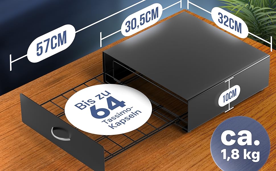 Тримач для капсул Tassimo Prodiumart - елегантний диспенсер на 64 капсули (чорний)