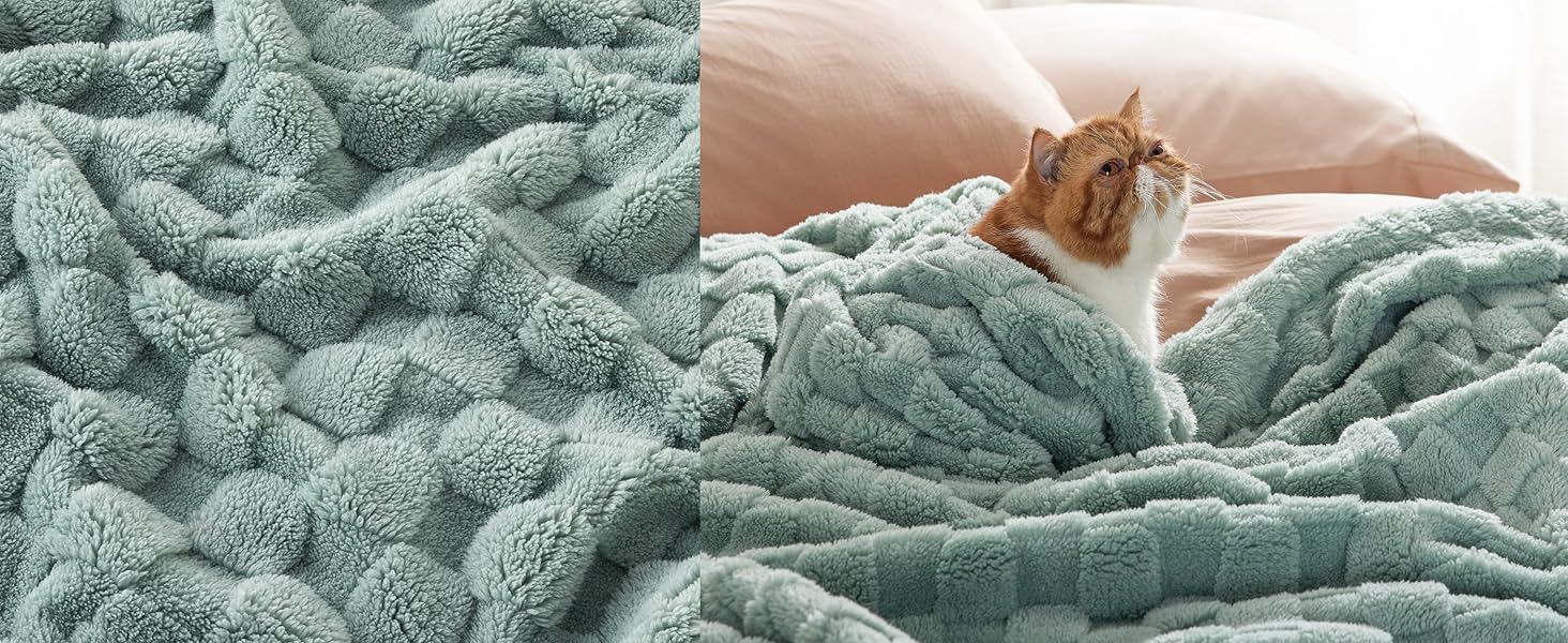 BEDSURE Плед пухнастий, флісовий та вовняний, для дивану, з візерунком шахової дошки, м'який та теплий, для декору кімнати, плед для відпочинку, світло-коричневий, 130 x 170 см