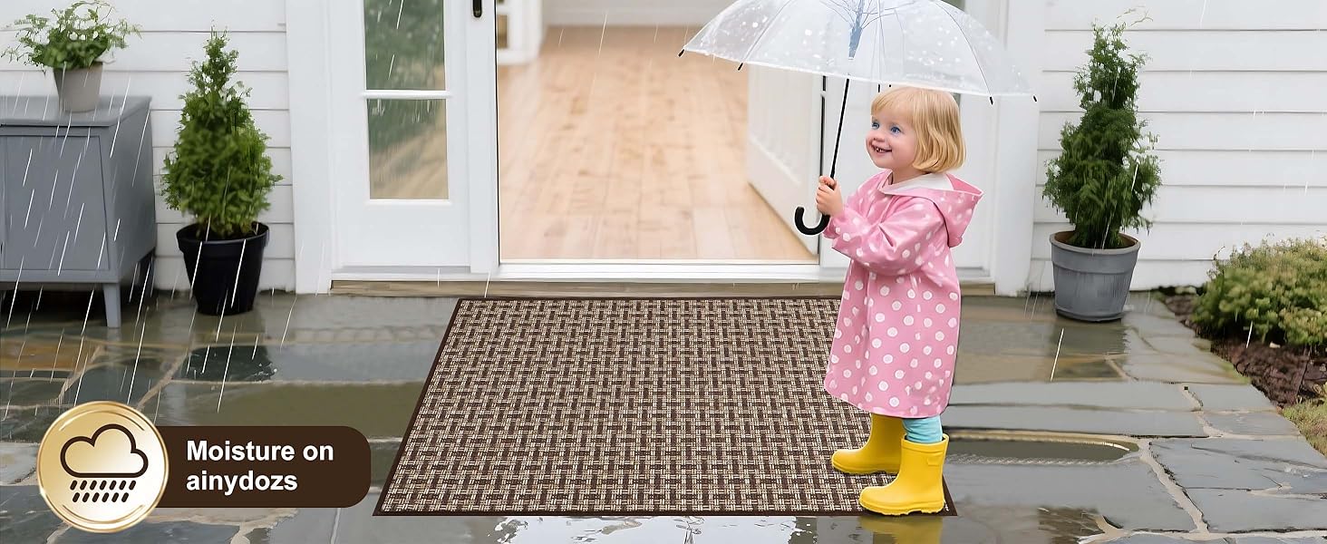 Килимок для дому 41x61 см, антиковзаюча підлога, для входу, коричневий