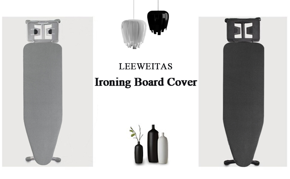 Чохол для гладильної дошки, 140 x 50 см, великий, з бавовни 100%, товстий, антиковзкий, сірий, XXL