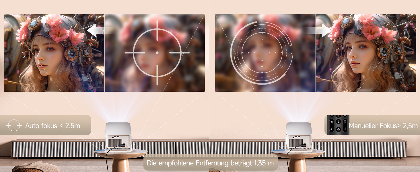 Magcubic Mini Beamer 4K/8K: Портативний проєктор з Android 14, WiFi 6, Bluetooth 5.4, автофокусом та 12W динаміком. Модель HY350MAX