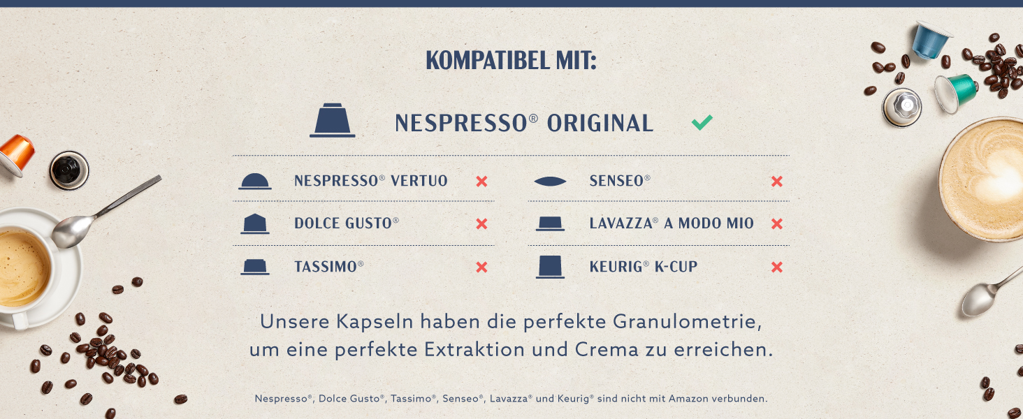 Кавові капсули Amazon з алюмінію, сумісні з Nespresso, світле обсмаження, 100 шт (5 упаковок по 20 шт), сертифікат Rainforest Alliance