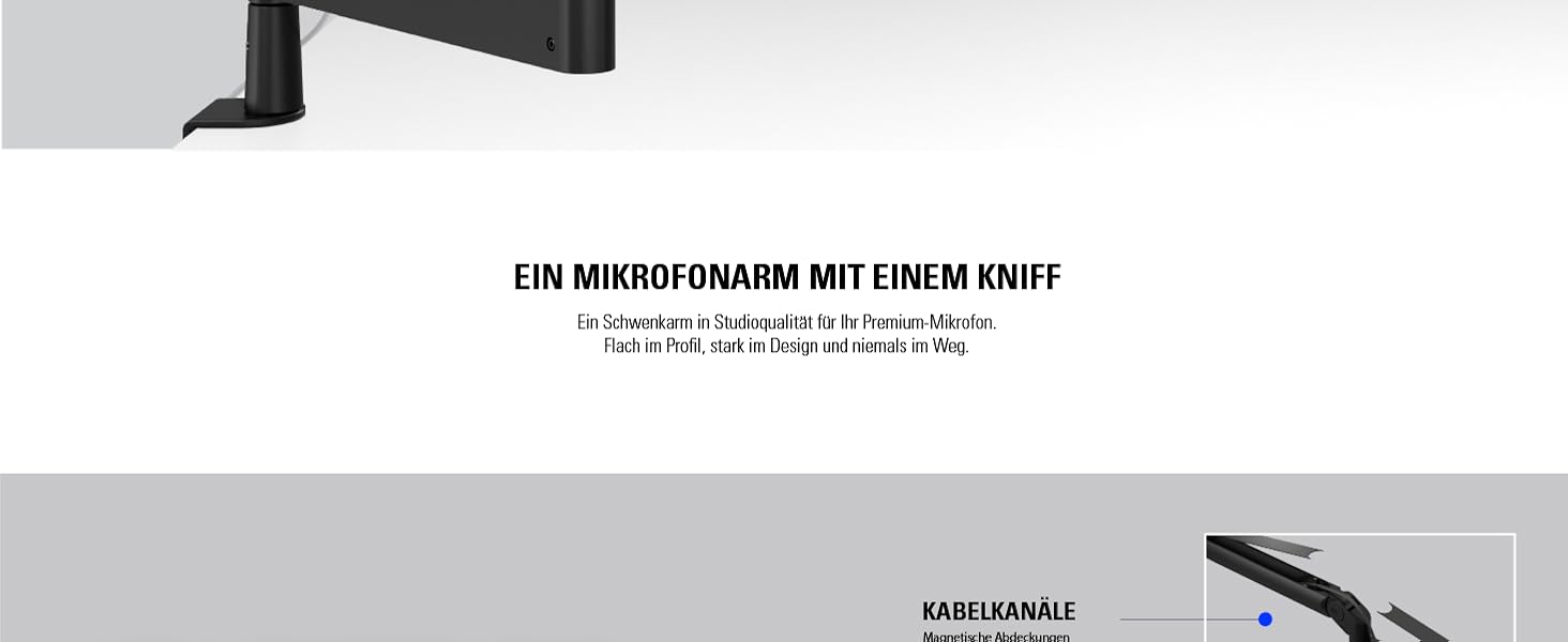 Elgato Wave Mic Arm LP White - Мікрофонна стійка Elgato Wave з низьким профілем, білий колір, для подкастів, стрімінгу, геймінгу та офісу