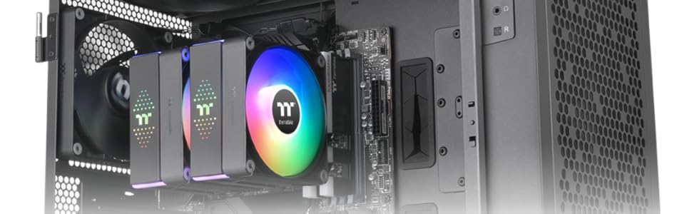 Thermaltake ASTRIA 400 ARGB - Кулер CPU з RGB підсвічуванням, 120 мм, тихий, для Intel LGA1851/1700, AMD AM5/AM4