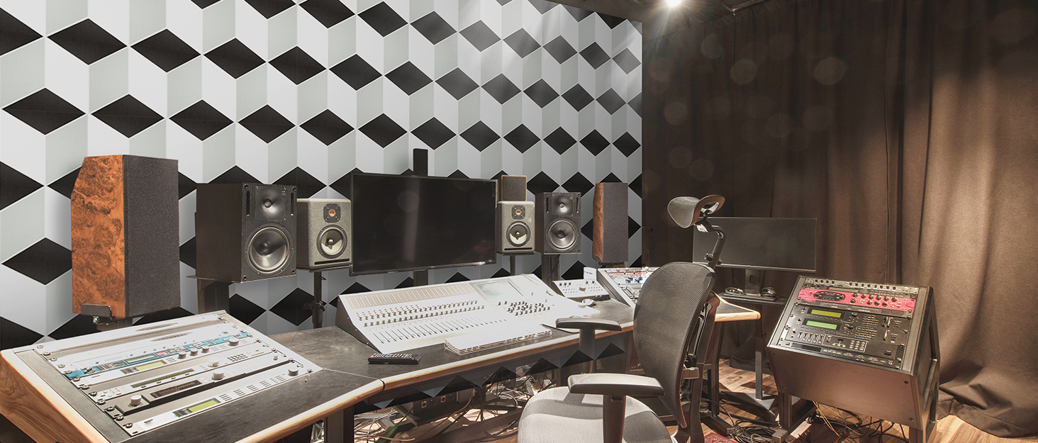 Акустичні панелі JBER для стін самоклеючі, шумопоглинаючі 3D-панелі для студії, офісу та дому, гексагональні (12 шт), 30×30×1 см, чорно-білі