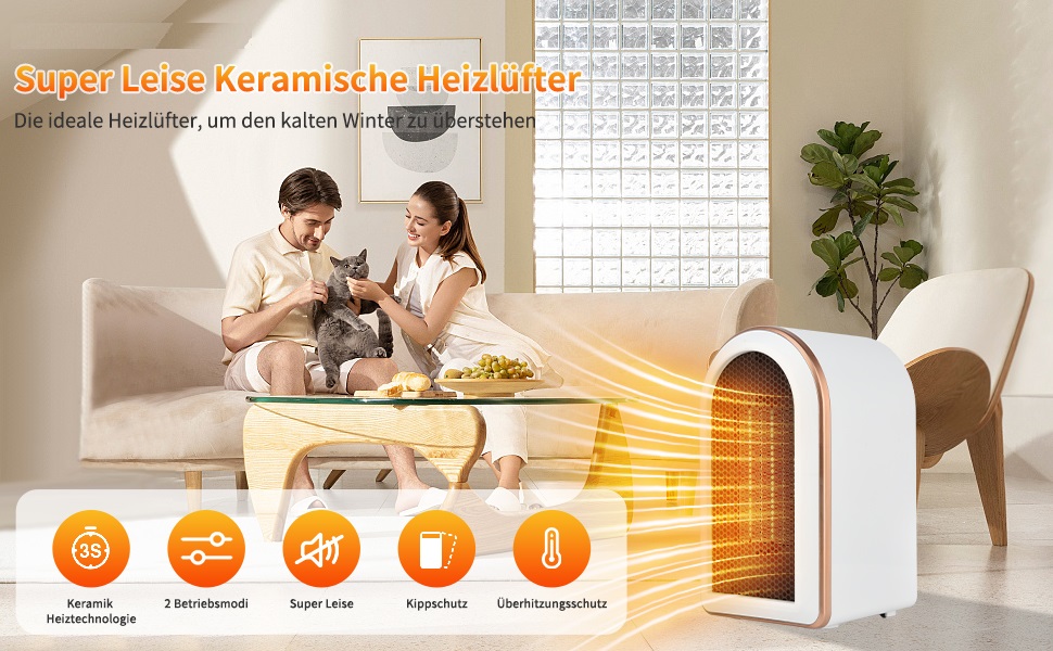 Електрична теплова гармата 2000W з пультом керування, 58 см, з осциляцією 70°, 3D-полум'я, LED-дисплеєм, ECO-режимом та таймером 12 годин - для обігріву спалень та офісів