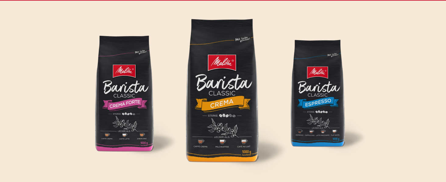 Кава в зернах Melitta Barista Caffè Crema, середній обсмаження, міцність 3/5, 1 кг