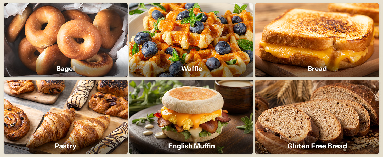 Тостер з нержавіючої сталі з сенсорним екраном та функцією пам'яті, 4-х слайсова модель з 6 рівнями підсмажування та 5 режимами для хліба, функціями розморожування та підігріву, технологією Single Slot