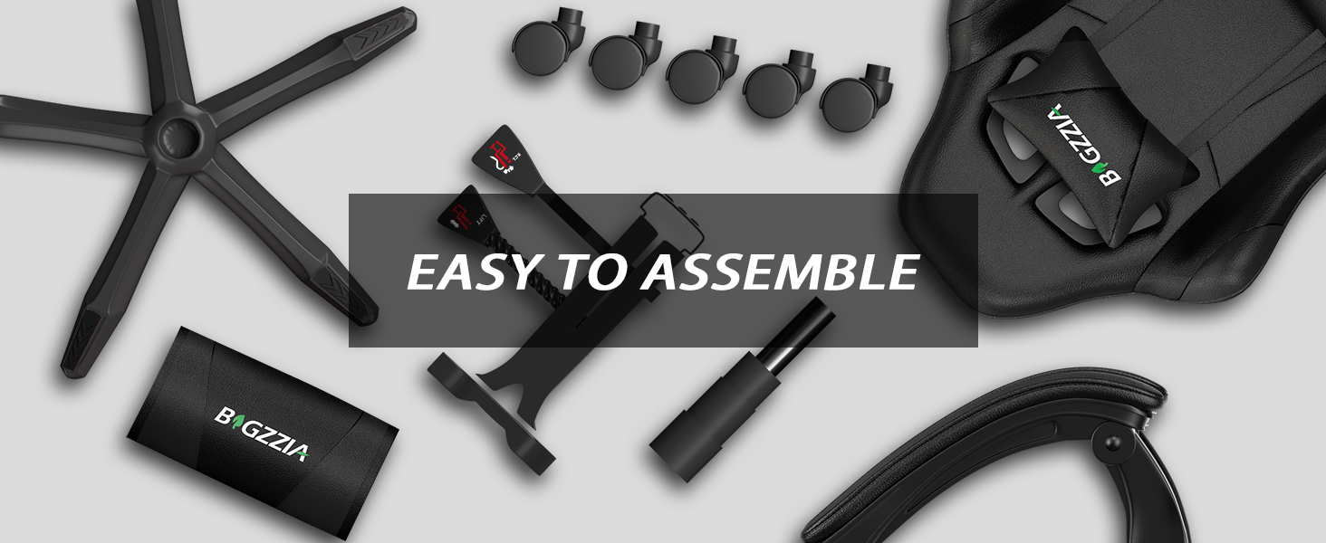 Ігрове крісло Bigzzia Ergonomic Gaming Stuhl з підніжкою та функцією масажу, чорне